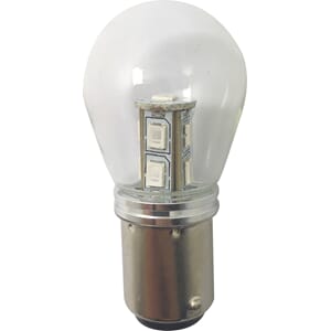1852 LED lanternepære BAY15D Ø25x48 mm 10-36V 1,2/15W hvit